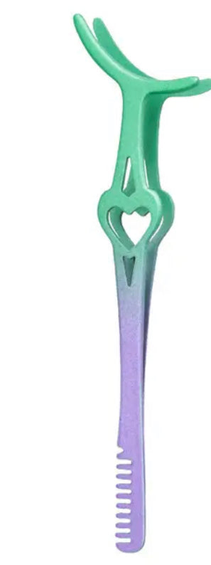 Ombré 2-1 Strip Lash Tweezer & Comb (Green & Purple Combo)